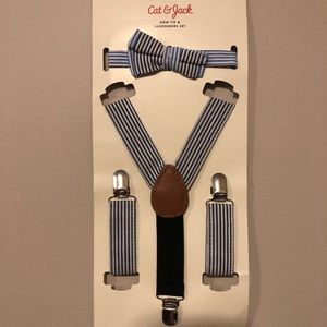 Bow tie & suspended set. Baby Boy ages 0+